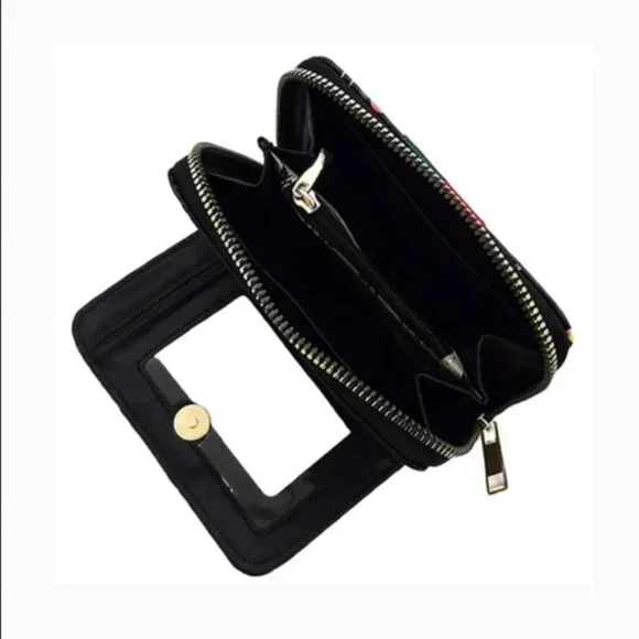 Pearl Queen Bee Graffiti Zip Around Bi-fold Wallet - Picture 2 of 3